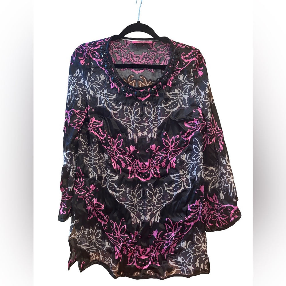 Robert Graham Pink and Black Tunic Size Large